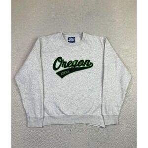 Oregon Ducks Sweater Mens Small Gray NCAA College Football Blue 84 Crewneck